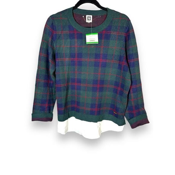 Anne Klein Plaid Layer Sweater NWT L - Picture 5 of 5